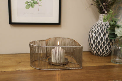 Silver Heart Candle Holder