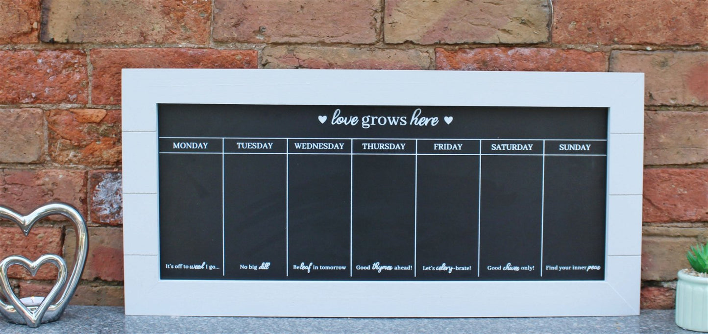 67x32 Chalkboard Week Planner, Grey