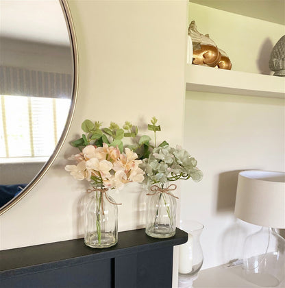 Set of Two Hydrangea in Glass Vases