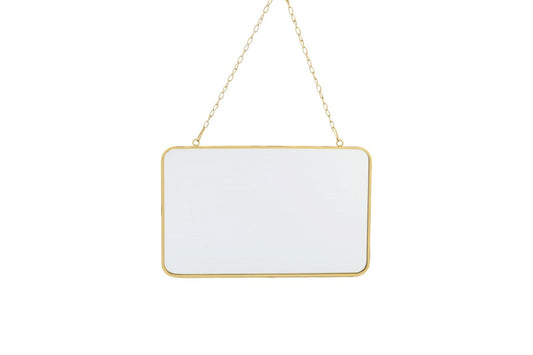 Gold Hanging Rectangle Mirror