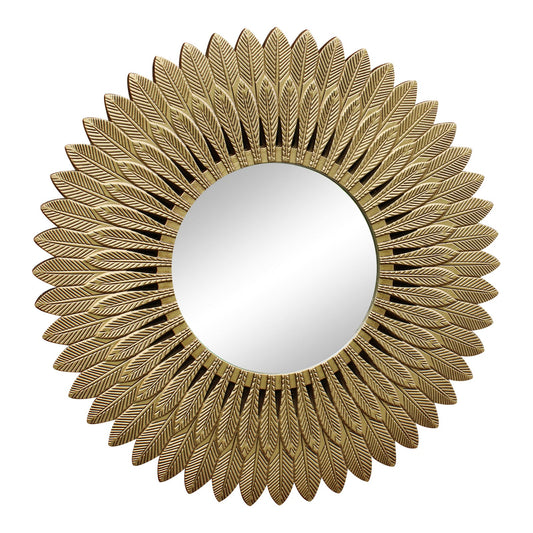 Large Gold Feather Design Mirror