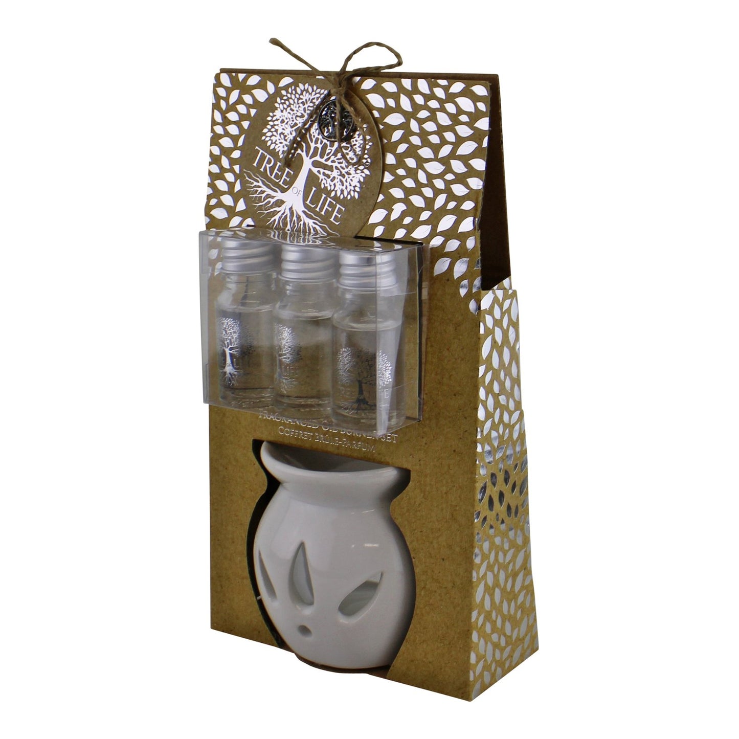 Ceramic Oil Burner With 3 Bottles of Sandalwood Fragranced Oil