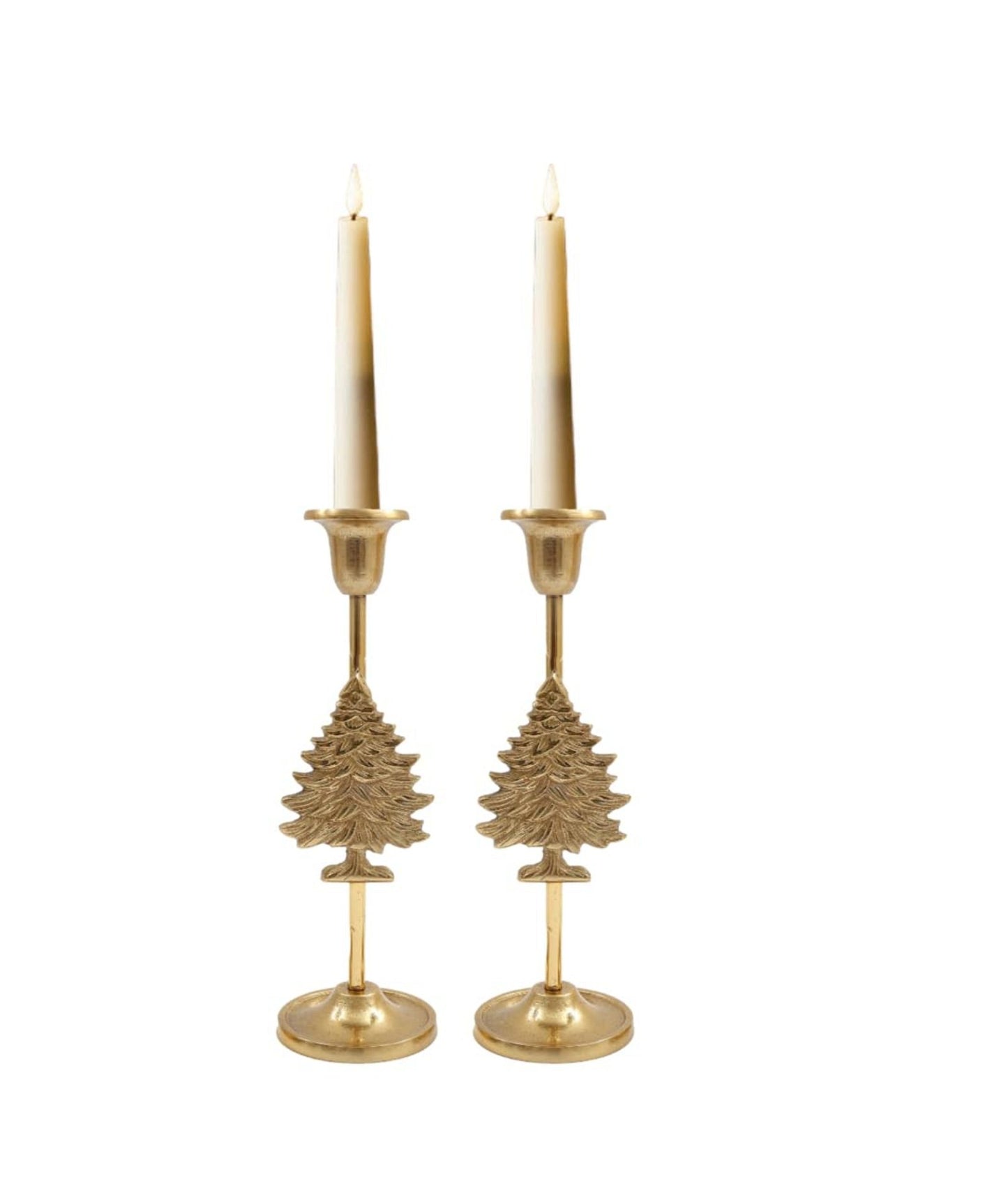 Gold Christmas Tree Candle Stick Holder