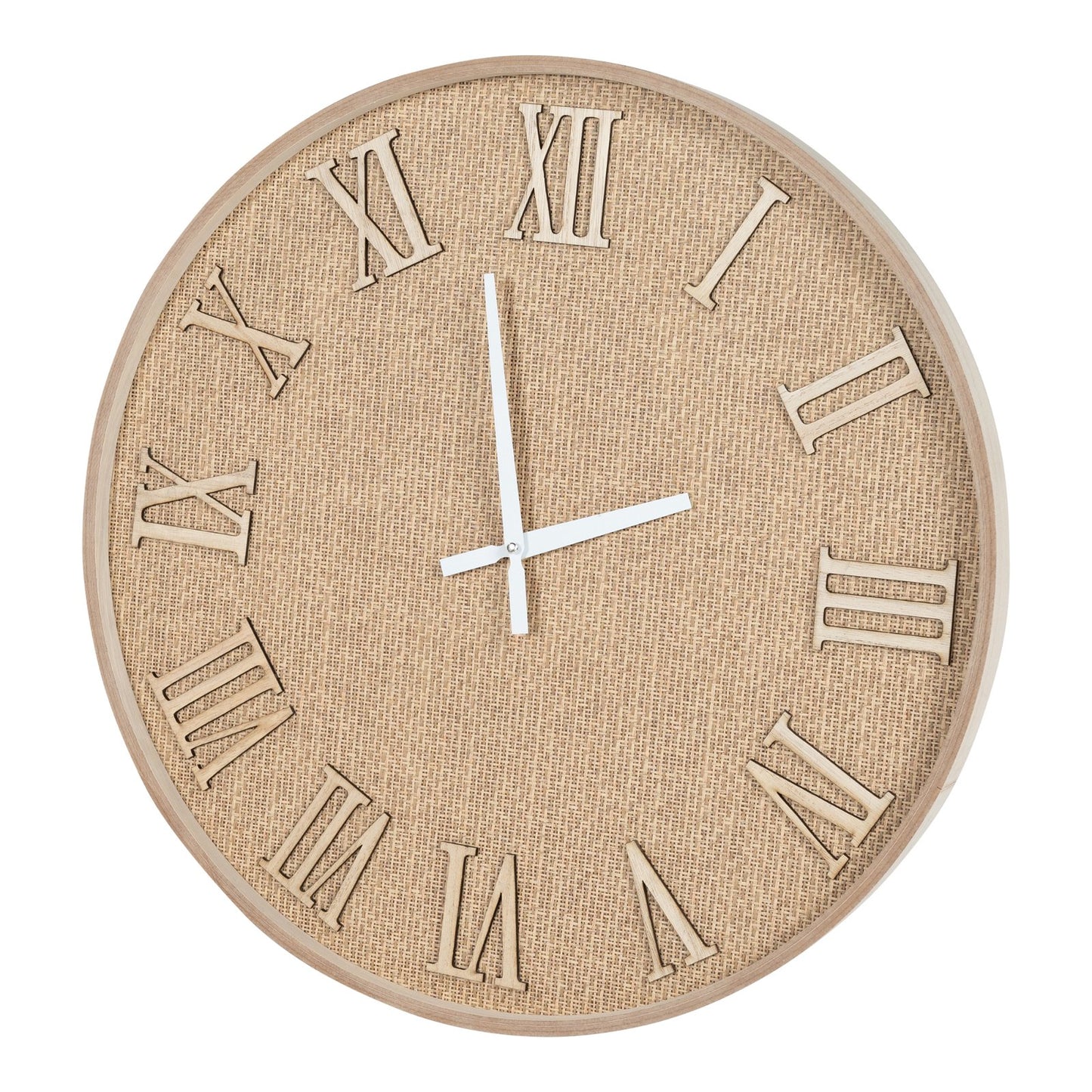 Serenity Hessian Woven Wall Clock 50cm