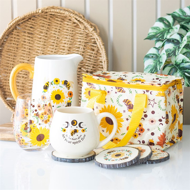 Summer Bee and Sunflower Ceramic Flower Jug