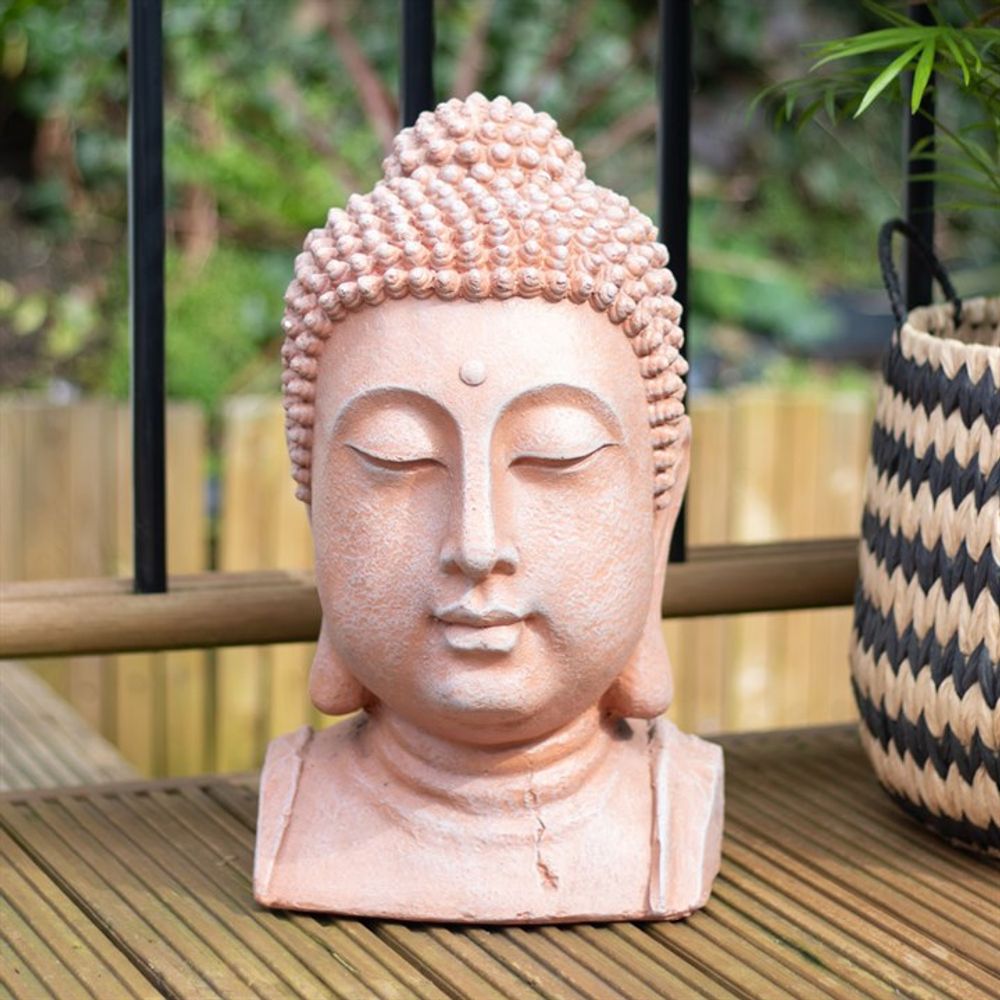 41cm Terracotta Effect Buddha Head Ornament