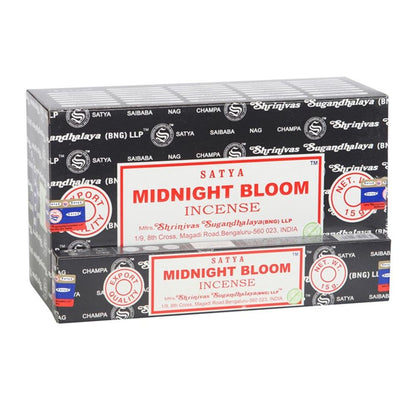 12 Packs of Midnight Bloom Incense Sticks by Satya