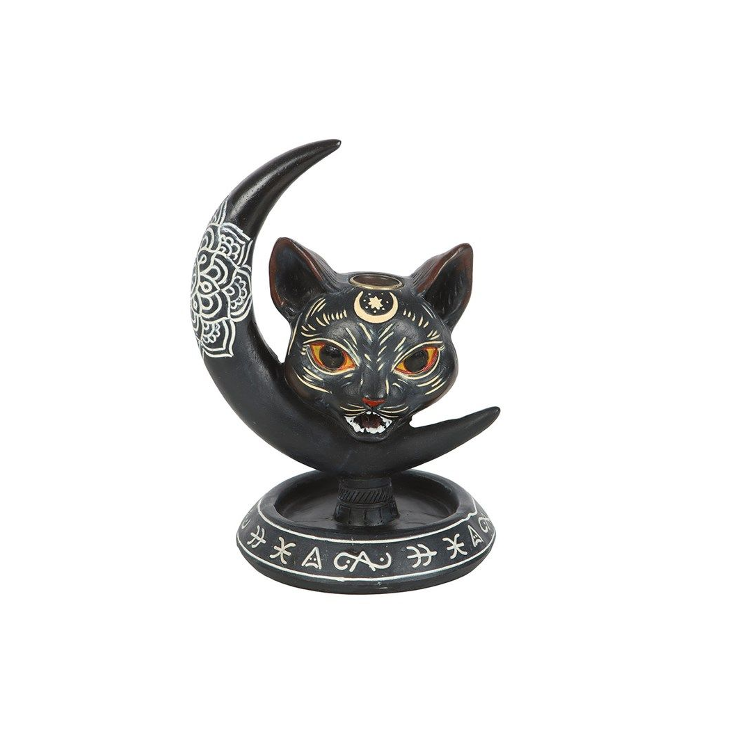 Black Cat Moon Backflow Incense Burner