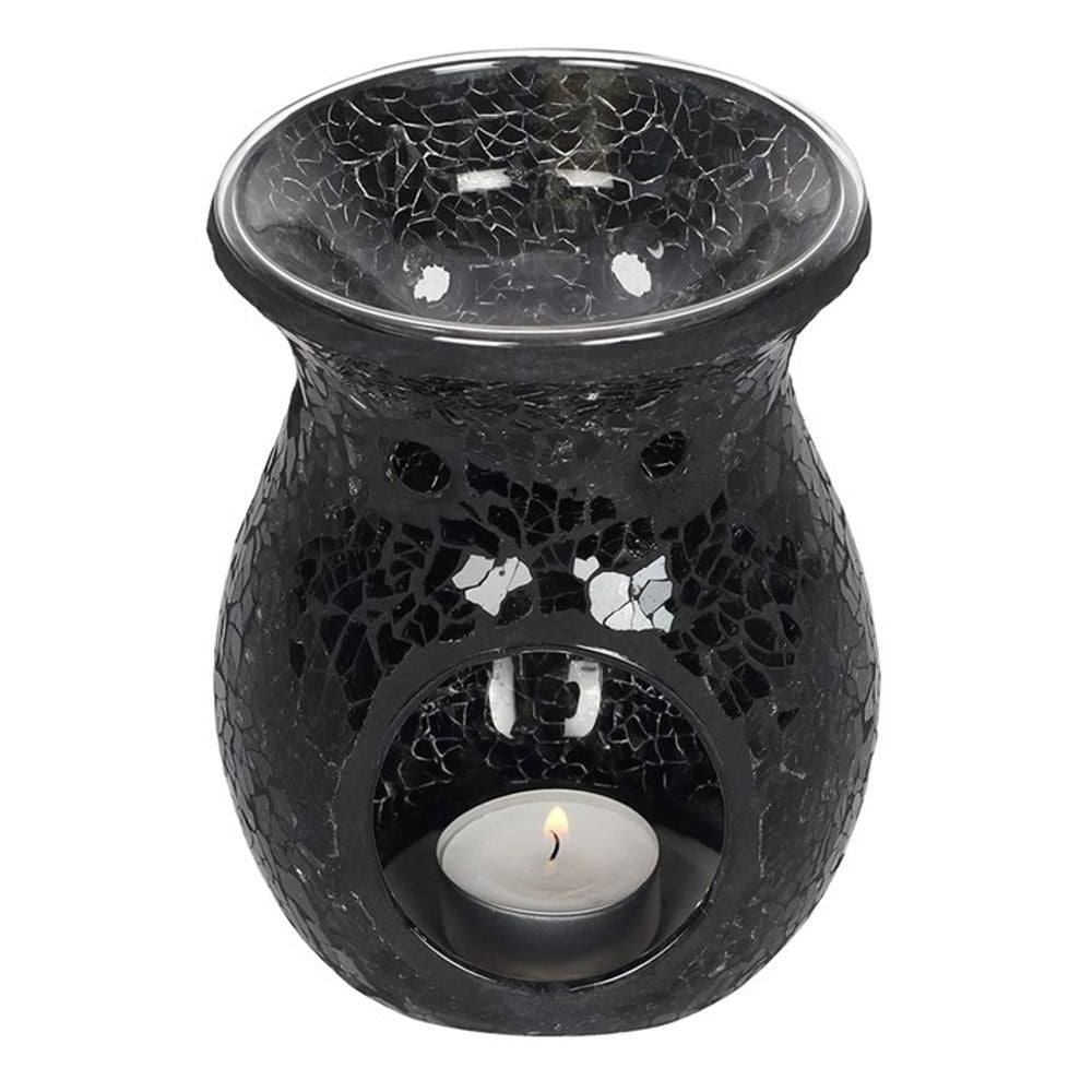 Large Black Crackle Oil Burner