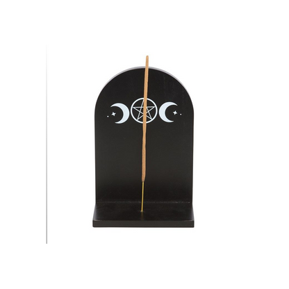 Black Triple Moon Incense Holder Shelf