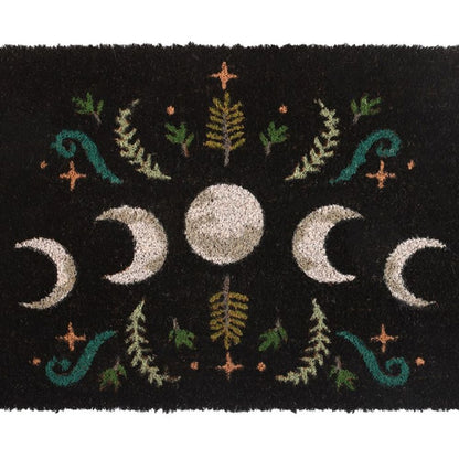 Black Dark Forest Moon Phase Doormat