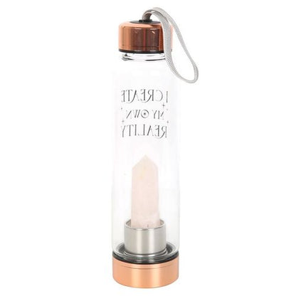 Rose Quartz Create My Own Reality Glass Water Bottle