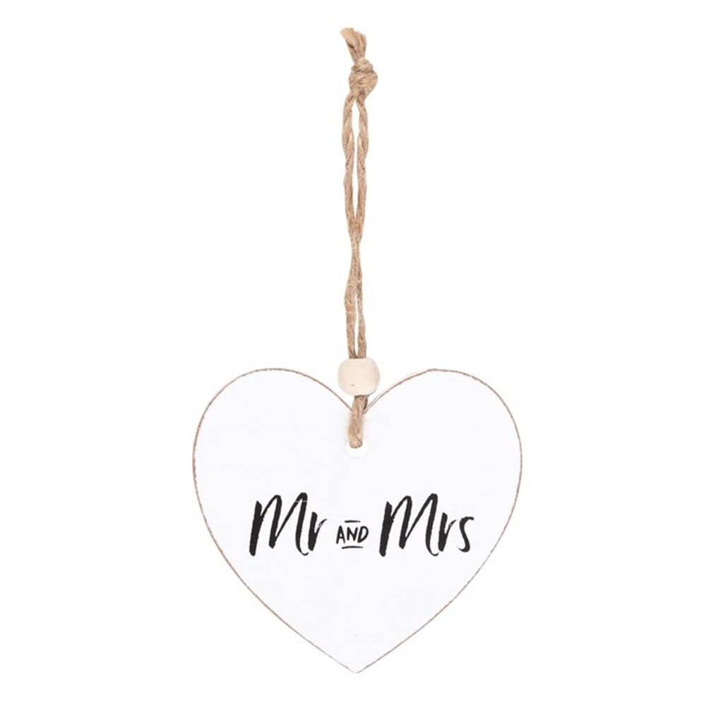 Mr and Mrs Hanging Heart Sentiment Sign