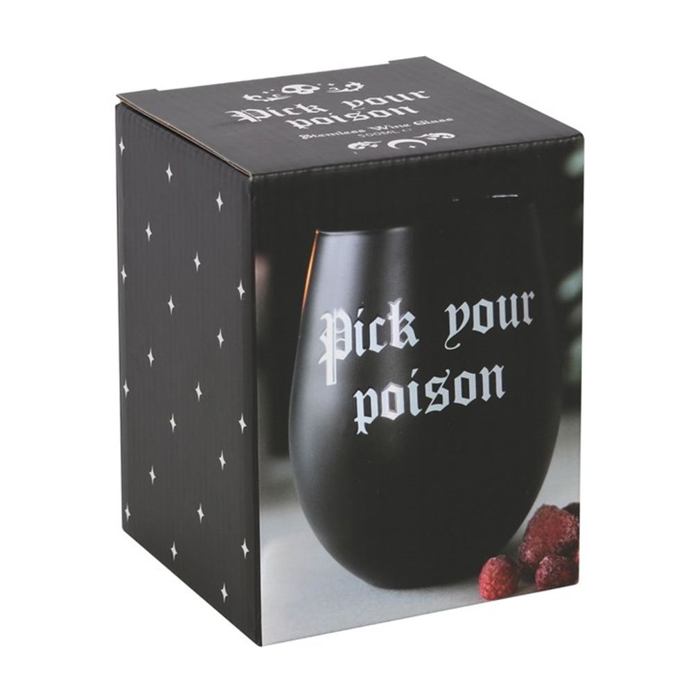 Pick Your Poison Stemless Wine Glass