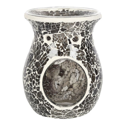 Large Gunmetal Grey Crackle Oil Burner