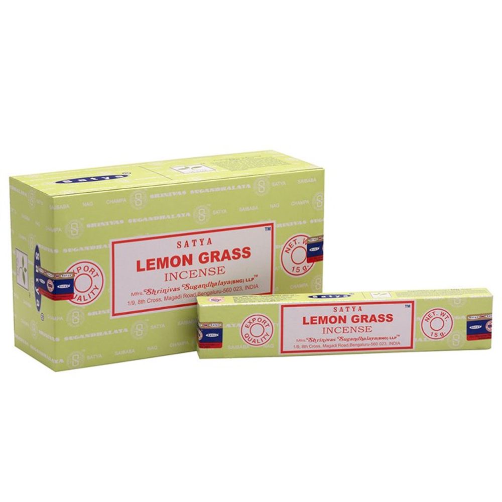 Set of 12 Packets of Lemongrass Incense Sticks by Satya