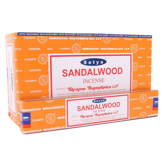 12 Packs of Sandalwood Incense Sticks by Satya