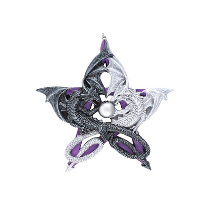 Pentagram Dragon Hanging Ornament by Anne Stokes