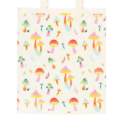 Funky Fungi Mushroom Print Polycotton Tote Bag