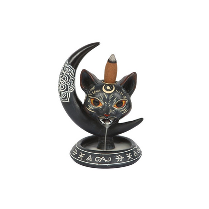 Black Cat Moon Backflow Incense Burner