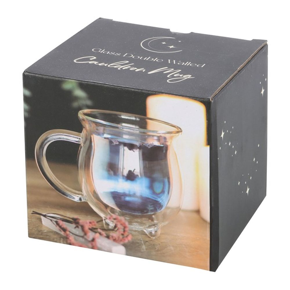 Clear Double Walled Glass Cauldron Mug