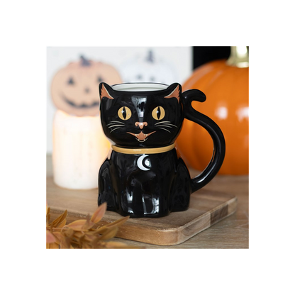 Spooky Black Cat Shaped Mug