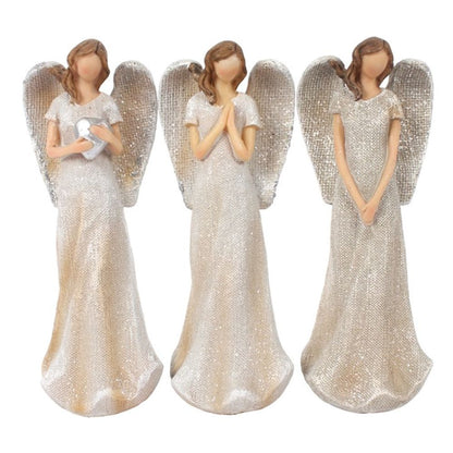 Trio of Small Glitter Angels