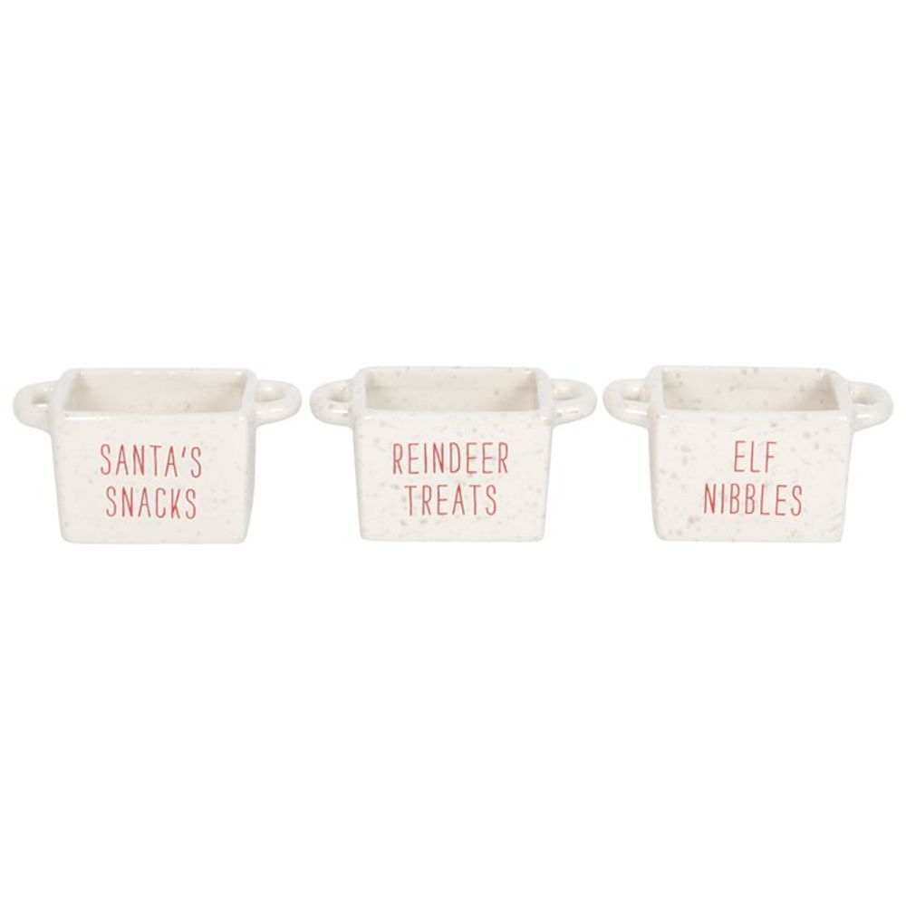 Set of 3 Ceramic Christmas Snack Bowls